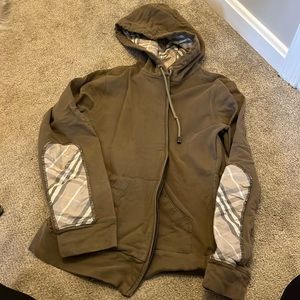 Olive green Burberry hoodie.  Size L